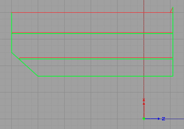 Gray grid with green and red lines, representing a G-code result.