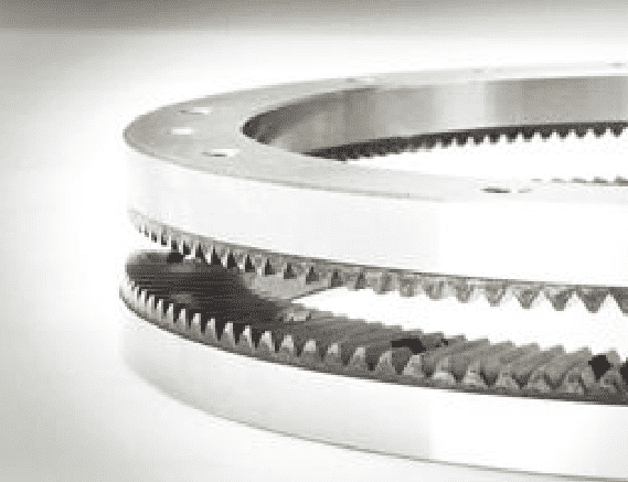 Hirth gear with serrated tooth pattern.