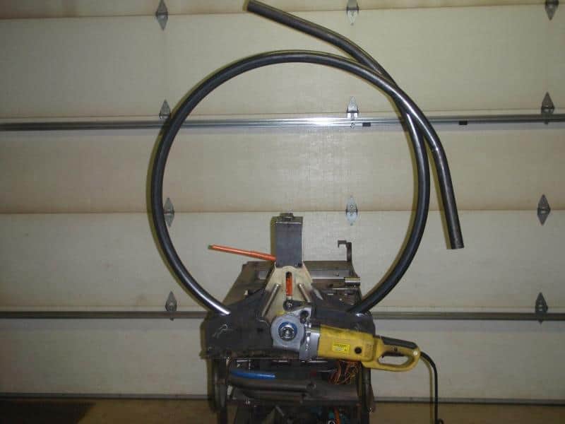 Pipe threading bender, specialized metalworking tool.