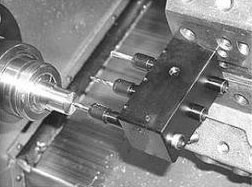 Gang block turret milling machine spindle.