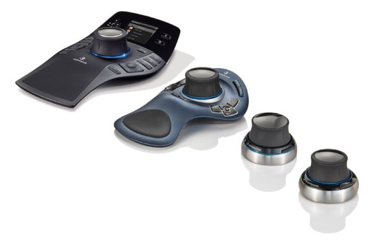 A 3DConnexion SpaceMouse Pro, a precision navigation device.