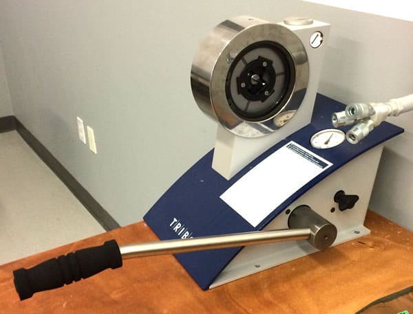 Tribos Tribometer precision instrument measuring frictional forces.