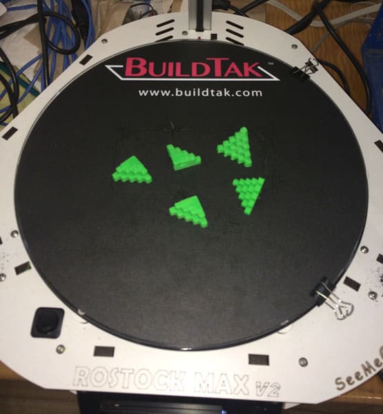 BuildTak 3D printing bed leveling system.