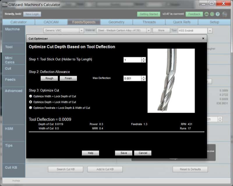 Gray and white Cut Optimizer tool interface on CNCCookbook.com website.