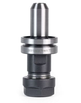 Black metal component with silver TTS engraving.