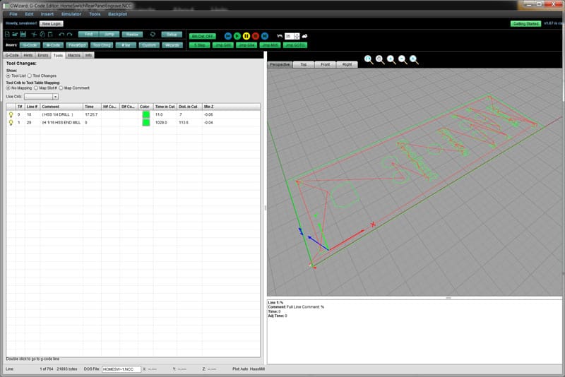 Screenshot of GWE Tool tab in 3D modeling software