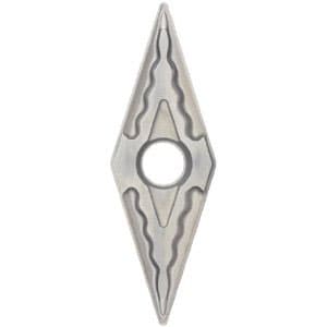 Silver diamond-shaped metalworking tool with circular hole.