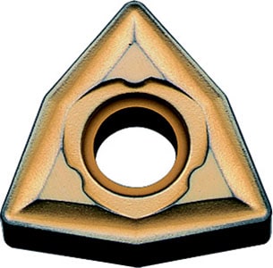 Triangular tool with central circular hole.