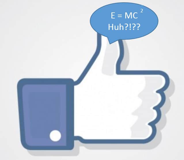 Thumbs-up icon with E=MC^2 overlay.