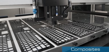 Composite material being machined on a Datron CNC machine.