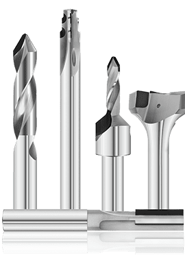 Three silver drill bits with twisted and flat tips on a white background.