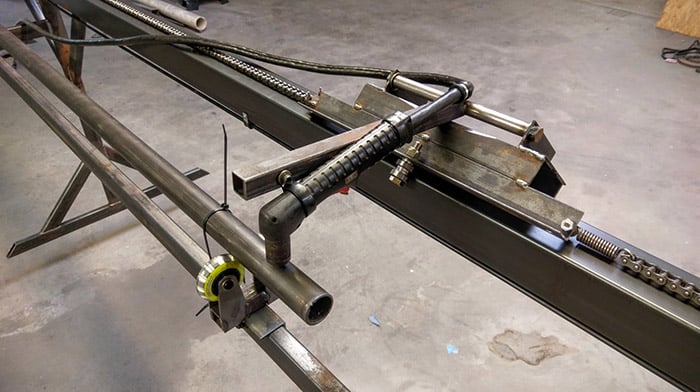 Metalworking machinery parts with various components and tools.