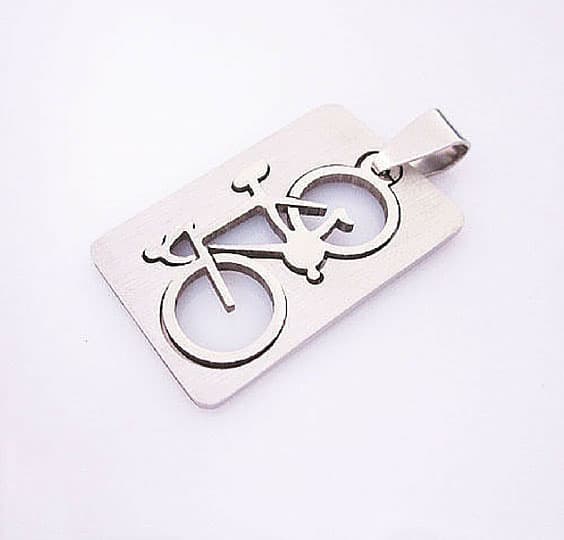 Intricate bicycle design pendant made from metal