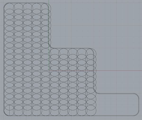 Circles in various depths overlaid on a gray background