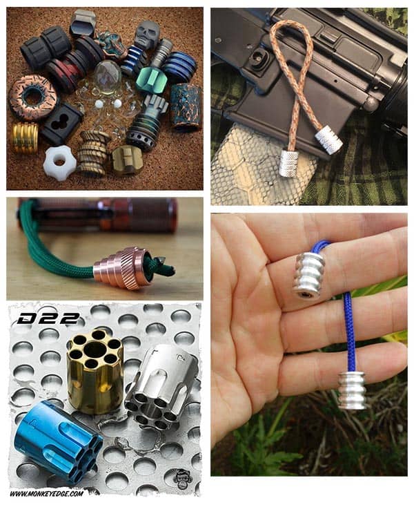 Lanyard beads, various types, machining-related accessories.