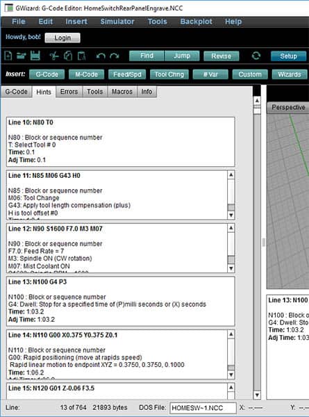 Screenshot of an online CNC machining forum with toolbar and editing sections.