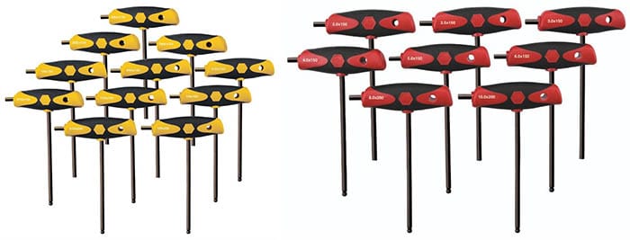 Wiha T-Handle Hex Keys, various sizes and colors.