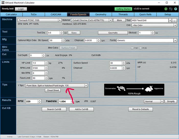 Machining program interface with menu bar and input fields.