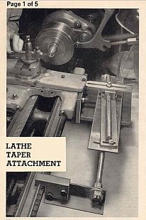 Lathe taper attachment close-up.