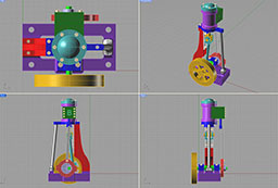 Rotary table with vise attachment, 3D rendering, highlighting design and components.