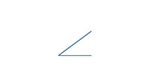 Two intersecting lines forming a corner with a longer top line.