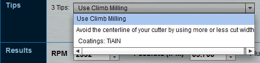 Climb Milling tip warning against cutting on centerline.