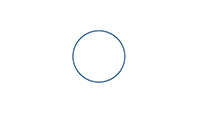 Blue circle outline on white background.
