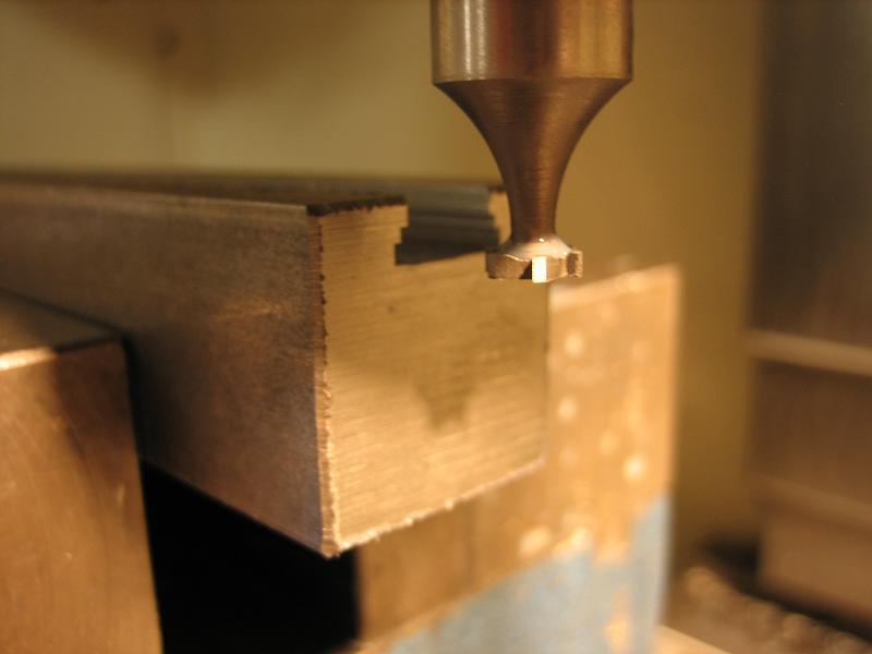 Metal cutting tool in use.