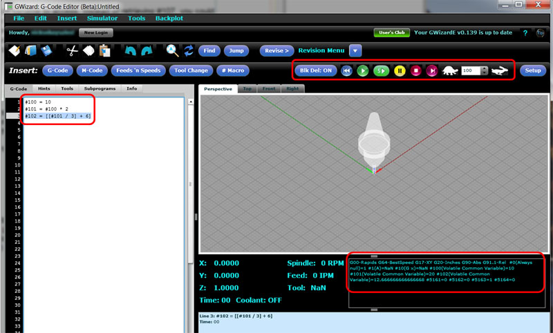 GWizard GCode Editor software interface screenshot.