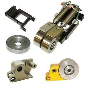 Metal parts, idler pulley, and components.