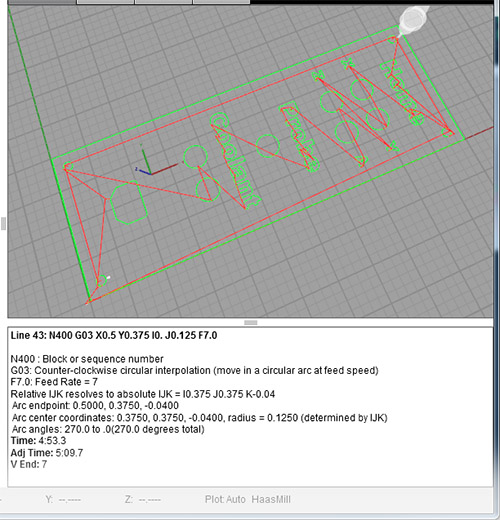 A screenshot of a computer-aided design (CAD) program used for machining or metal fabrication showing a 3D model with toolbar tools and settings.