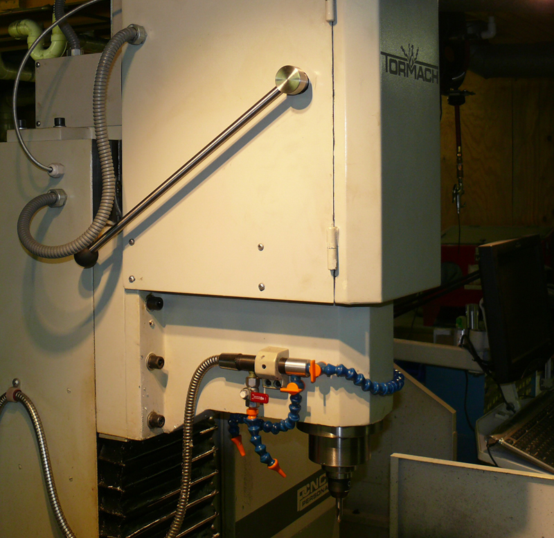 Industrial machine with TORMACH box and various components