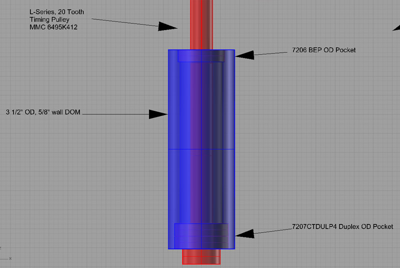 Mill head spindle cart technical diagram with labeled components on a gray background.