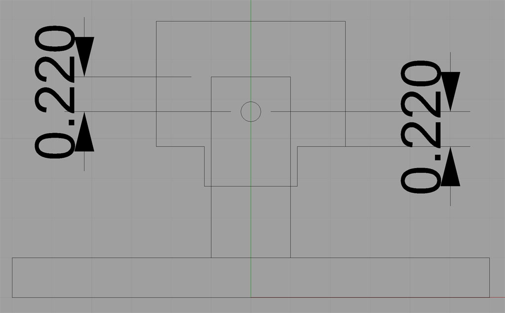 Technical drawing of a pulley mount with labeled dimensions in millimeters.