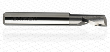 Silver single flute end mill with DATRON engraving.
