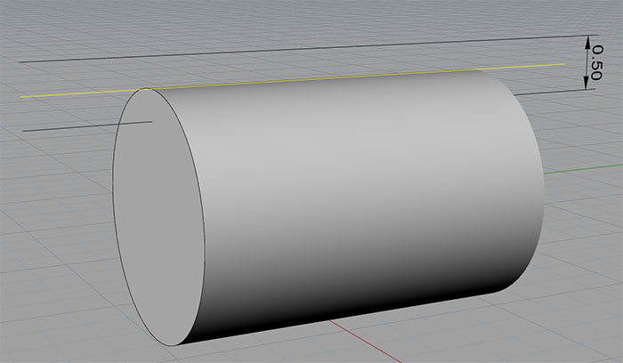 Cylindrical object with measurement lines and machining-related data.
