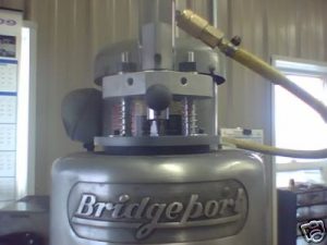 Industrial air drawbar with Bridgeport logo.