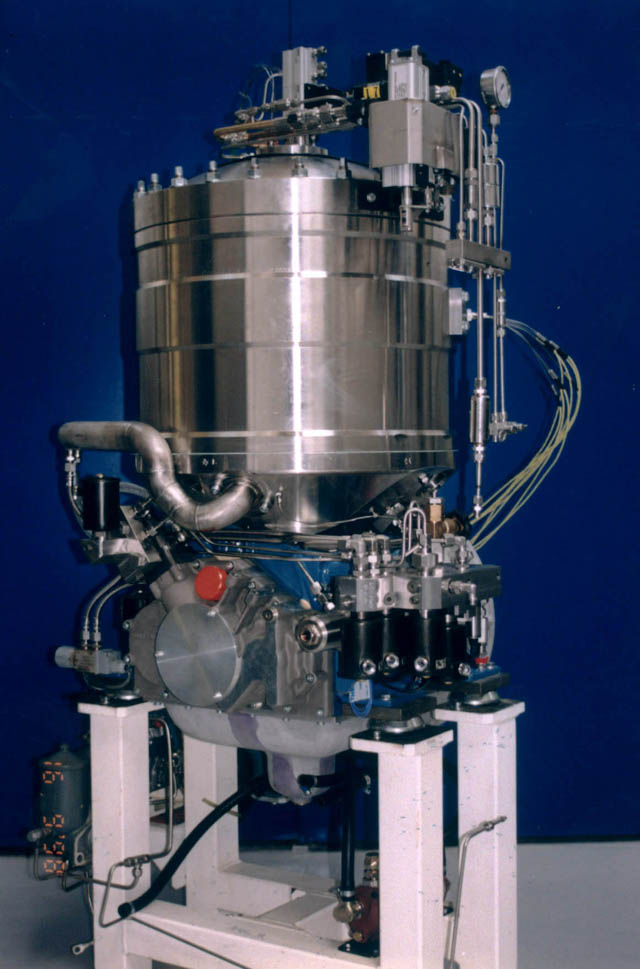 Compact milling machine with small footprint, robust metal construction.