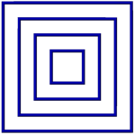 Blue squares, one nested within the other, outlined.