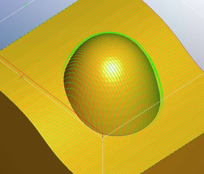 3D sphere with parallel lines on yellow background.