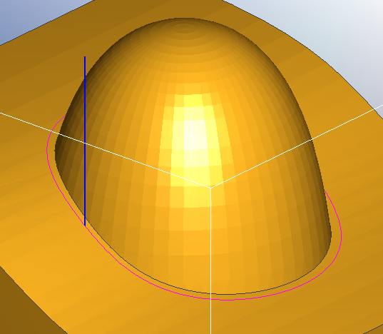 A 3D model of a rounded, dome-shaped object rendered in a yellowish color.