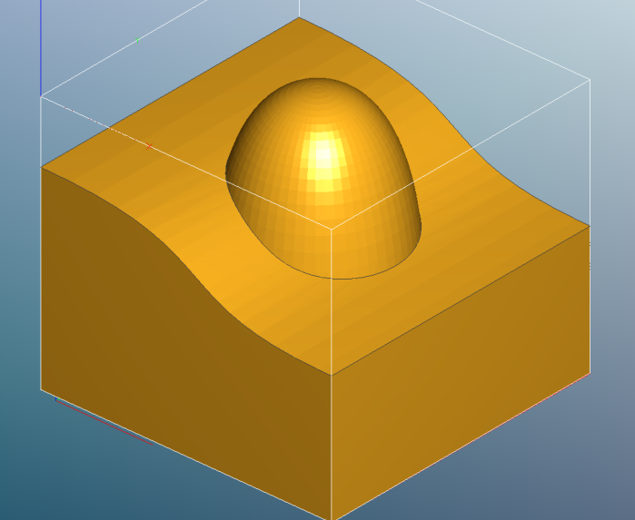 Rounded top, flat bottom, curved shape with a dome-like structure.