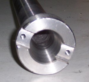 Close-up of 30-taper spindle nose for machining or metal fabrication.