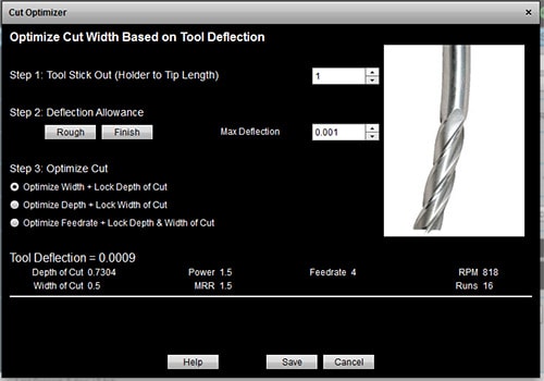Computer screen displaying "Cut Optimizer" tool interface with black background and white text.