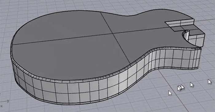 Guitar CAD model with intricate details