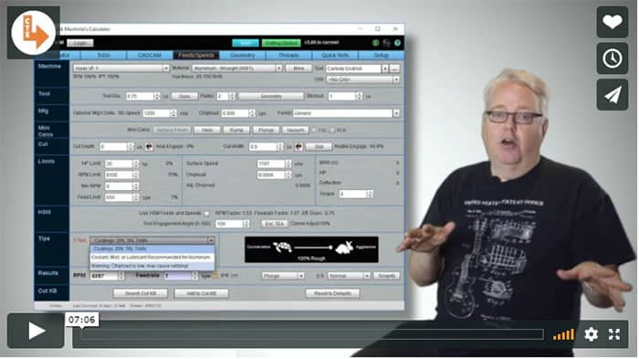 A screenshot of the CNCCookbook.com website featuring a man in a black t-shirt gesturing near a software interface.