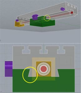 CNC milling machine linear motion components, X and Y axes, Z-axis visible.