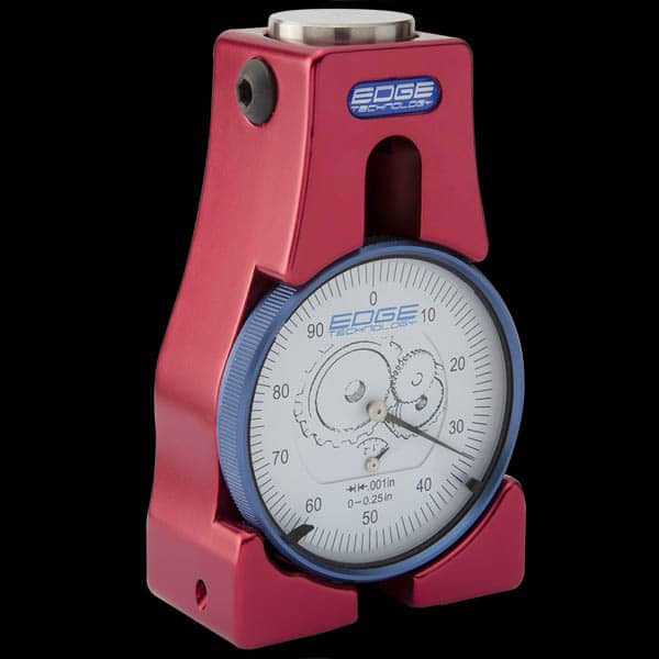 Red Edge 500 touch setter with white dial and blue accents, displaying numbers from 0 to 90.