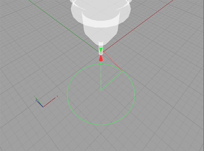 3D modeling software interface with a white cup on a gray background.