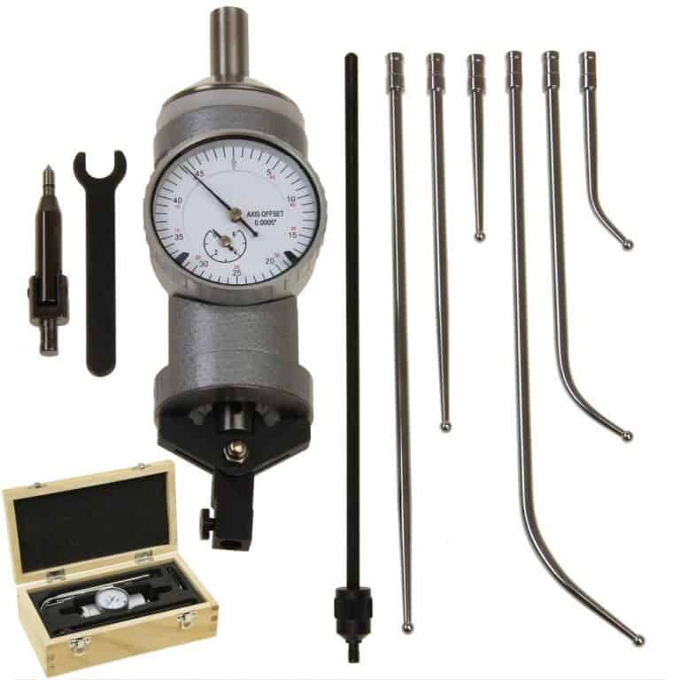Precision measurement tools, dial indicator and attachments.